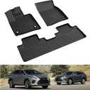KIWI MASTER Floor Mats for 2016-2022 Lexus RX (RX350/ RX450h/ RX350L/ RX450hL), Custom Fit All Weather Car Mats, Heavy Duty TPE Floor Liners, Front & Rear 2 Row, Black