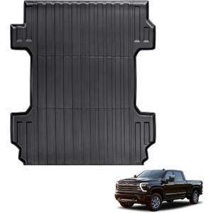Truck Bed Mat for 2019-2026 Chevy Silverado 1500/GMC Sierra 1500 6.6FT, All-Weather Protection Heavy Duty Truck Bed Liner, TPE Material, Black