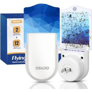 Fly Trap Indoor, Bug Catcher, Fruit Fly Traps for Indoors, Blue Light Bug Killer Plug in, Attracts Mosquito, Fly, Moth, Sticky Glue Gnat Trap - Flying Insect Trap Home (1 Device + 6 Refills), Set of 2 Fly Trap Indoor, Bug Catcher, Fruit Fly Traps for Indoors, Blue Light Bug Killer Plug in, Attracts Mosquito, Fly, Moth, Sticky Glue Gnat Trap - Flying Insect Trap Home (1 Device + 6 Refills), Set of 2