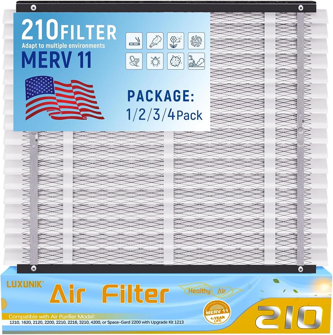 2 Pack 210 Replacement Air Filter MERV 11 Compatible with AprilAire Models 1210, 1620, 2210, 2216, 3210, 4200, fit for 20x25x4 Furnace 