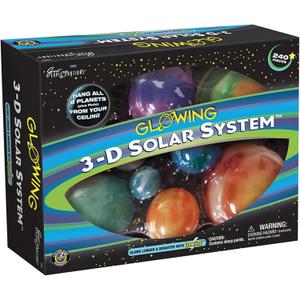 Great Explorations, 3-D Solar System Glow In The Dark Ceiling Hanging Kit 3D Planets and Star Stickers Create the Milky Way Teach Science STEM
