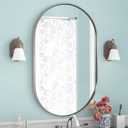 ANDY STAR Chrome Bathroom Mirror, 26x38 Oval Mirrors for Bathroom, Pill Shaped Mirror Chrome Metal Framed, SUS304 Anti-Rust, 1 Deep Wall-Mounted Vertically/Horizontally