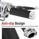 1 Inch Motorcycle Grips Handlebar Grips Cable Throttle, Chrome Motorcycle Grips Replaccement for Harley Davidson Sportster Touring Dyna Softail Street Glide 883 1200
