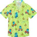 APTRO Boy's Hawaiian Shirt Tropical Beach Casual Summer Shirt #KB02 12-13 Years