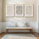 Framed Large William Morris Vintage Wall Art Set of 3, Large Neutral Botanical Floral Canvas Prints, Nature Rustic Boho Artwork for Living Room, Bedroom, Hallway or Office, 24x36 Inch, 24"W x 36" H 