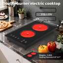 VBGK Electric Cooktop,110V 2100W Electric Stove Top with LED touch Control,9 Power Levels, Kids Lock & 4H Timer,Overheat Protection stove,12 Inch 2 burner cooktop