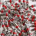 Momentary Push Button Switch, 1A 250V AC SPST Mini Pushbutton Switches with Wire Normal Closed(NC) Red Cap - 20pcs
