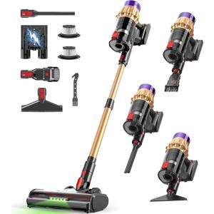 Cordless Vacuum Cleaner, 650W 50KPa 70-Min Runtime Stick Vacuum, Self-Standing Lightweight Vacuum for Pet Hair, Hardwood Floors, Carpet, Stairs & Car, LED Display