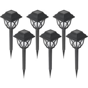 6 Pack Solar Lights Outdoor for Garden Pathway Walkway Driveway Yard Lawn Landscape Lighting (Warm White)