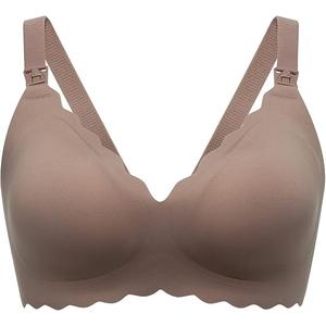 Momcozy Nursing Bras for Breastfeeding, Seamless Pregnancy Maternity Bra Wireless Classic Jelly Strip Support Nursing Bra, L