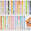 LiYiQ 30 PCS Erasable Pens Fun Cute Pens for kids Kawaii Pen Stress Relief Rotating Pen for School, Office, Home Supplies,14 Black and 16 Blue
