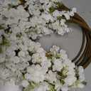 Briful Spring Wreaths for Front Door 18'' Fake Bougainvillea Flower Wreath Silk White Floral Hanging Wreath Outdoor Summer Wreath for Home Wall Fireplace Front Porch Patio Décor