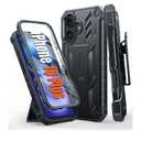 FNTCASE for iPhone 16 Plus Case: Military Grade Rugged Cell Phone Cover with Kickstand & Holster | Shockproof TPU Protection Bumper Matte Textured Design for iPhone 16 Plus Cases 6.7 inch  Black