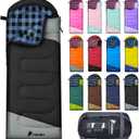 PTEROMY Sleeping Bags for Adults, Lightweight and Machine Washable, Water Resistant Backpacking Camping Sleeping Bag for Warm Cold Weather, Camping Essentials for Hiking Travel (10F~45F, Black)