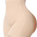MERYOSZ Shapewear Shorts Tummy Control Underwear Butt Lifting Panties Shapewear High Waisted Faja Body Shaper Girdle (Medium, Beige)