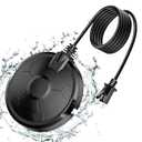 Daoeny Bird Bath Heater, 120W Bird Bath Heaters for Outdoors in Winter, Birdbath Water Heater Full-Covered Aluminum, Heated Bird Bath Pond Deicer Thermostatically Control for Patio Yard Farm (Black)