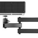 WALI Foldable Projector Wall Mount Universal Adjustable Wall Projector Mount Aluminum Alloy Projectors Stand,1/4" M4 M6 Screw Size,(1330LM-PM), Black