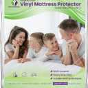 Mars Wellness Waterproof Vinyl Mattress Protector and Cover - Zippered White Mattress Cover Sheet Bed Bugs Mattress Cover - 1 Pack - Queen