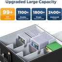 Budding Joy Card Storage Box for Trading Cards 1800+ with Small Case, MTG Commander Deck Box with Portable Handle, Magnetic Deck Case Fit for Top Loader TCG, PTCG, Magic, Sports Cards, Black Grey (3 Rows)