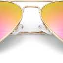 Pro Acme Classic Aviator Sunglasses for Women & Men Glass Lens Metal Frame UV400 Driver Sunglasses B8 Orange Red Mirrored/Plastic/Polarized 58mm