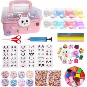 8 Pcs Colorful Nano Tape Bubble Kit for Kids with Glitter,Clay,Cute Stickers and Accessories Tools,Nano Double Sided Adhesive Gel Grip Traceless Tape