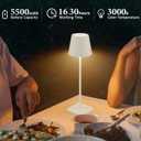 4-Pack LED Cordless Table Lamp, Rechargeable Battery Desk lamp 3W 5500mAh Battery Operated Stepless Dimming Modern Portable Table Light for Restaurant/Bedroom/Outdoor IP54 Waterproof (Off White)