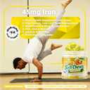 Chewable Iron Supplement for Women & Men and Kids - Pineapple Flavor, Iron Vitamin C Soft Chew for Max Absorption, Iron as Ferrous Fumarate, Ideal for Iron Deficiency, 2 Month Supply