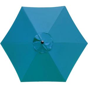 Sunnyglade 7.5ft Patio Umbrella Replacement Canopy Market Umbrella Top Outdoor Umbrella Canopy with 6 Ribs (Teal Blue)
