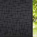 rabbitgoo Blackout Window Film, Sun Light Blocking Room Darkening Privacy Window Cover, Removable Day Sleep Black Out Shades Tint for Home Frosted Glass Film, 3D Cross, Black, 23.6" x 78.7"