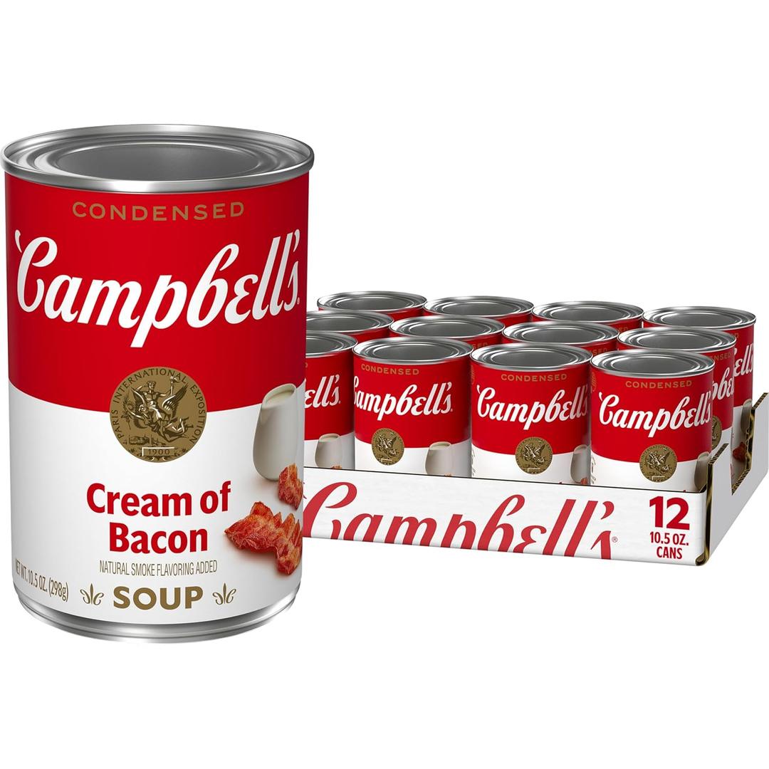 Campbell's Condensed Cream of Bacon Soup, 10.5 Ounce Can (Case of 12) (10.5 Fl Oz (Pack of 12))