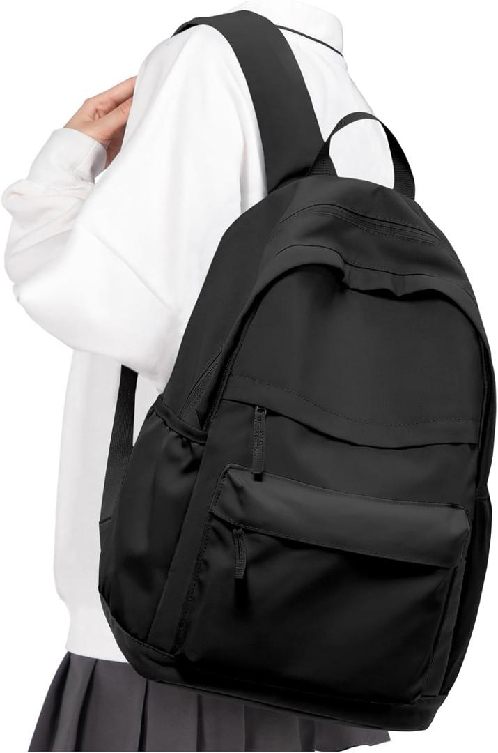 VGCUB Black School Backpacks Travel Book Bag Waterproof Work Light Aesthetic College Backpack for School Girls Boys Teens Mochilas Escolares Para Nias Casual Daypack for Women Men