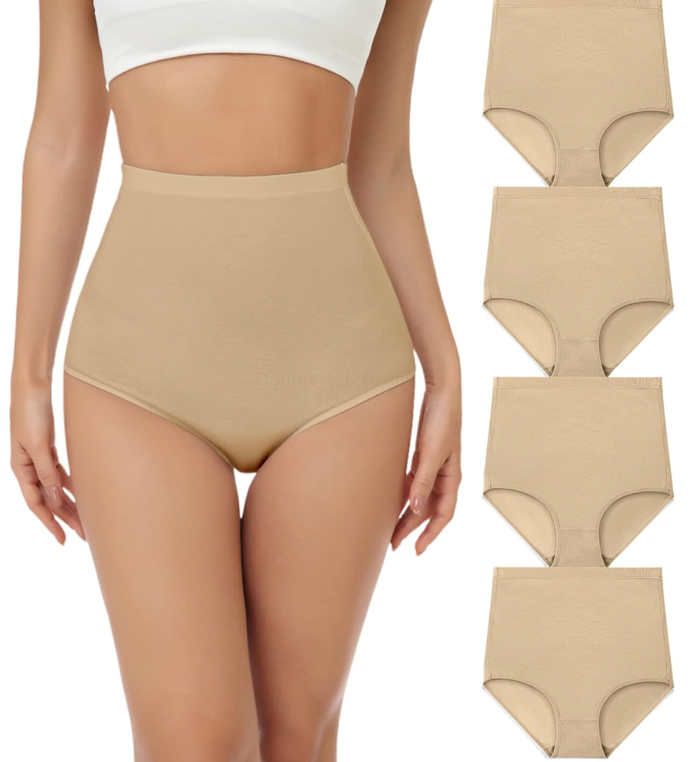 irarpa Women's Underwear Cotton Super High Waisted Briefs Stretch Full Coverage Panties 4 Pack 5XL