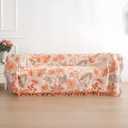 Boho Throw Blanket for Bed 100% Cotton Bohemian Blankets Ultra Soft Woven Muslin Decorative Blankets All Seasons Vintage Quilt Knitted Blanket for Sofa Chair(Orange, 80"x90")