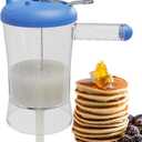 Pancake Batter Dispenser 4 Cup, Stainless Steel Easy Press Pour Baking Tool With Silicone Valve, For Thin Cupcake, Waffle, Muffin