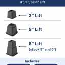 Bed Risers - 3 & 5 Inch Adjustable Furniture Risers or 8 Inch Combined - Heavy Duty for Couch, Table, Dorm, Sofa, Chair & Table - Bed Support Legs for Height, Supports Up to 1,300 lbs (8 Pack, Black)