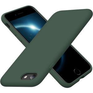 Cordking Designed for iPhone SE Case 2022/2020, Designed for iPhone 7 8 Case, Silicone Slim Shockproof Phone Case with [Soft Microfiber Lining], 4.7 inch, Alpine Green