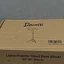 Projector Stand Tripod Adjustable, Laptop Height from 23.5 to 46.5 inches with Gooseneck Phone Holder, Floor for Office, Home, Stage, Studio, DJ Racks Holder Mount, 23.5inch-46.5inch (Black)