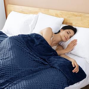 yescool Weighted Blanket with Cover for Adults (25 lbs, 60" x 80", Cobalt Blue) Heavy Blanket for Sleeping Perfect for 140-160 lbs, Queen Size Breathable Blanket with Premium Glass Bead