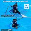 1/2HP Swimming Pool Cover Pump Automatic On/Off 3500GPH Submersible Water Pump with Filter Net 3/4 Check Valve Adapter & 25ft Power Cord 110V Sump Pump for Swimming Pool Hot Tubs Pond Basement