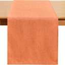 Table Runner 13 x108 Inches Long, Cotton Linen Farmhouse Style Orange Table Linen for Kitchen Dining Coffee Table Parties Wedding Home Decor (Fall-Orange, 13 x 108)
