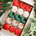 15 Pcs Velvet Christmas Balls - 2.36 Inch Flocked Hanging Ornaments Set for Xmas Tree Decoration, Party and Home Decor (One Size)