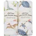 LifeTree Muslin Swaddle Blankets, Baby Swaddling Wrap Nursery Blanket for Boys & Girls, Soft 70% Viscose from Bamboo and 30% Cotton, Large 47 x 47 inches, Sea Turtle & Dinosaur