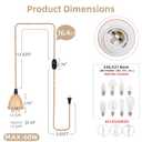 Arturesthome 16.4FT- Pendant Light Cord Hanging Light Kit with Dimmable Switch Vintage Lamp Cord with Twisted Nylon Lights Socket E26 E27 for Farmhouse Lamp Cable DIY