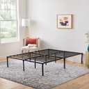 Linenspa Heavy Duty Metal Platform Bed Frame - No Box Spring Needed - Underbed Storage - Simple Tool Free Assembly - 14 High - Sturdy - Steel Slats - Sleek Modern Design - Queen Size