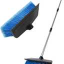 52" Car Wash Brush with Long Handle | Built-in Rubber Squeegee & Rubber Bumper | Lightweight extendable Handle | Soft Bristle Brush for Car, RV, Boat, Solar Panel, Deck Washing (Blue)