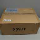 4 Tier Stackable Storage Bins with Lids, 28Qt Plastic Storage Containers with Magnetic Doors & Wheels, Convenient Storage Bins Closet Organizers, Rigid Household Organization for Home (White)