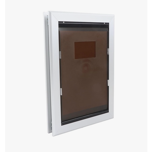 Lockable Dog Door, Flexible Pet Flap Door with Baffle, Aluminum Dog Door for Interior Exterior Doors, Pet Door with Slide in Panel for Control (516x363.5x65mm)