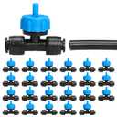 Bonviee 1/4 Inch Push-to-Connect Tee with Pressure-Compensating Drippers, 24 Pack  Even Watering for Slopes, Garden, Greenhouse