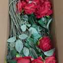 50 PCS Fake Red Roses, Artificial Red Flowers Bulk Realistic Silk Faux Rose with Stems for Wedding Decoration Anniversary Bridal Bouquet DIY Floral Arrangement Romantic Home Decor Gifts
