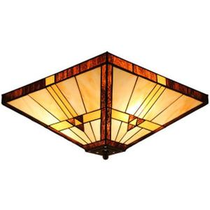 RUNNUP Mission Style Ceiling Mount Lighting Creative Ceiling Fixture Special Decoration Stained Glass Drop Ceiling Lighting for Living Room,Corridor, Bedroom 11.81inch